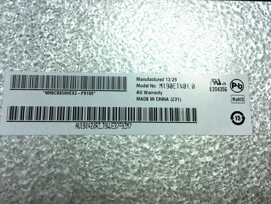 M190ETN01.0 AUO 19.0&quot; 1280 ((RGB) ×1024, 250 cd/m2 Βιομηχανική οθόνη LCD