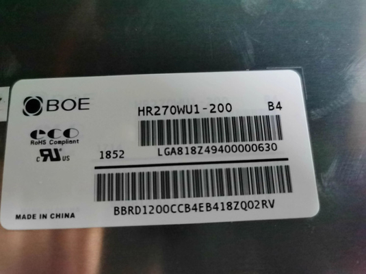 HR270WU1-200 BOE 27.0&quot; 1920 ((RGB) × 1080, 725 cd/m2 Βιομηχανική οθόνη LCD