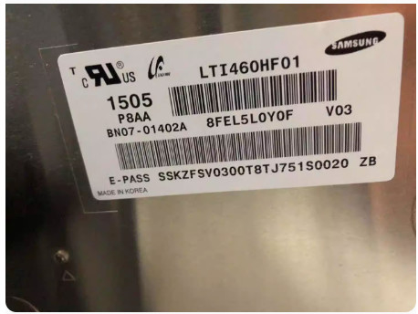 LTI460HF01 Samsung 46" 1920 ((RGB) ×1080, 2500 cd/m2 Βιομηχανική οθόνη LCD