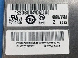 Ματ G070VVN01.2 600 cd/m2 7 ιντσών 6/8 bit ύψος φωτεινότητα LCD πάνελ