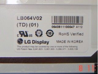 LB064V02-TD01 6,4 ίντσες 640×480 250 cd/m2 Γωνία προβολής 65/65/50/60 TFT-LCD, LCM