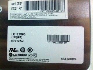 LB121S03-TD01 12.1 ίντσες 800 ((RGB) × 600 400 cd/m2 Συχνότητα 60Hz TFT-LCD, LCM