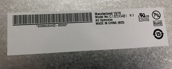 18.5 ίντσες 84PPI 300cd/m2 AUO TFT LCD G185XW01 V0 85/85/80/80 (τύπος)