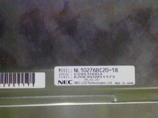 NL10276BC20-18 NEC 10.4&quot; 1024 ((RGB) × 768, XGA 123PPI 400 cd/m2 80/80/80/80