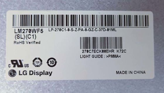 81PPI 27.0&quot; 1920x1080 300cd/m2 Τετραγωνικό LCD Πίνακα LM270WF5-SLB1 89/89/89/89 (Τύπος.)