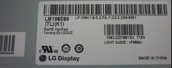 SXGA 1280×1024 TFT LCD Panel 86PPI 250cd/m2 LM190E09-TLK1 85/85/75/85 (τύπος.)